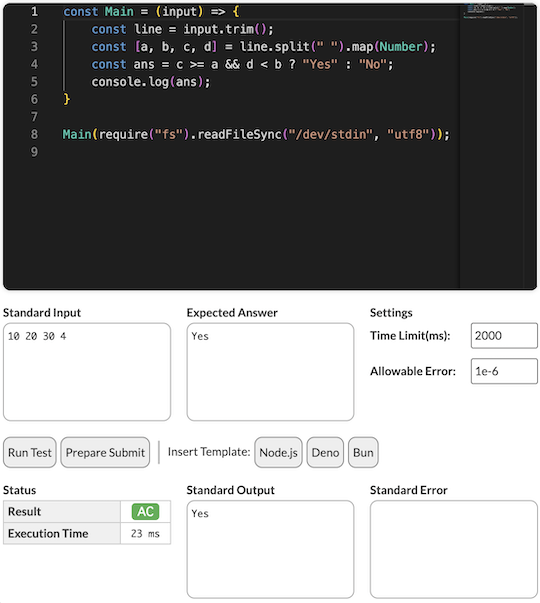 atcoder javascript tester